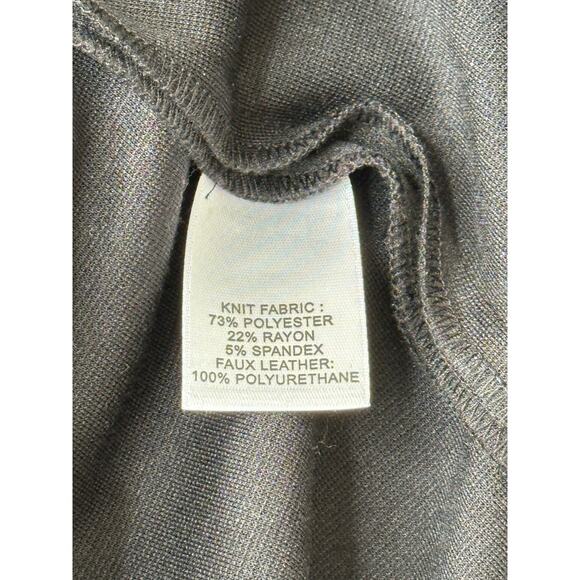 Halogen Fit and Flare Mini Skirt with Faux Leather Pleated Hem Black Size 4 - Picture 5 of 8